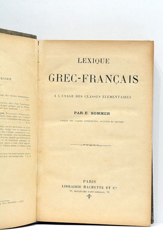 Sommer lexique grec français - sommer, grec-franÇais