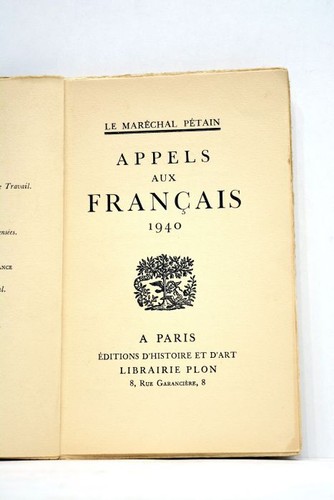 Livre ancien petain - ancien, aux